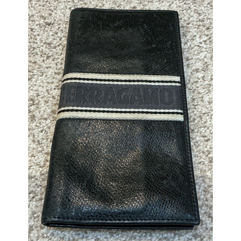 Salvatore Ferragamo Men’s Long Black Bifold Wallet Authentic